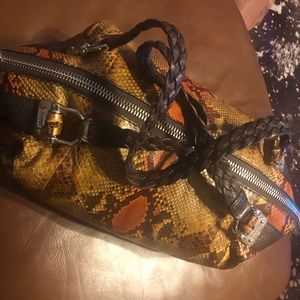 GUCCI Python Bamboo Handle shoulder bag